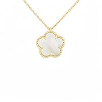 gold white necklace