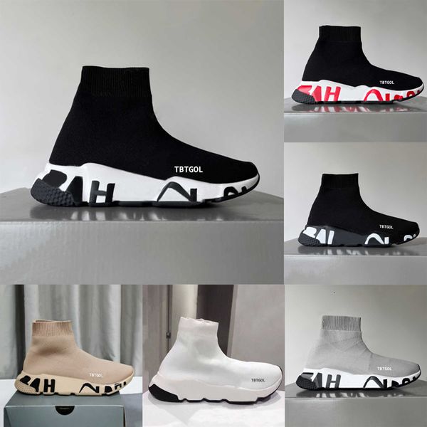 Designer Casual Shoes Sock Sports Trainers 1.0 2.0 3.0 Lace-up Trainer Luxury Women Men Nude Glitter Graffiti Runners Sneakers Socks Boots Knit Outdoor Free Shipping 017