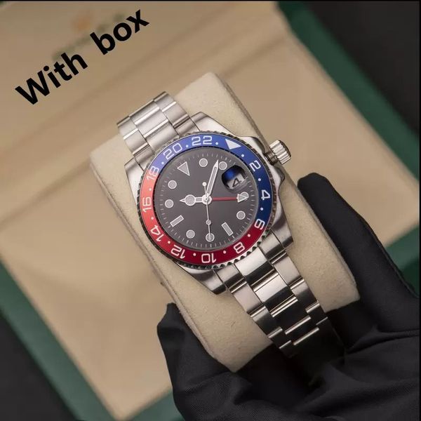 ZDR Mens Watches 40mm Automatic Mechanical Watch Full 904L Stainless Steel Blue Black Ceramic Sapphire Glass WristWatches Super luminous montre de luxe watch