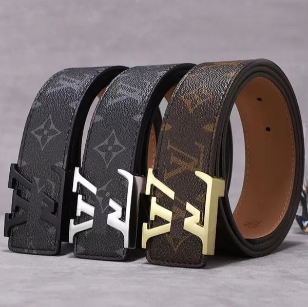 Casual mens belt Fashion Mens belt womens designer belt Daily business leather belts Metal smooth buckle ceinture Size 100cm-125cm optional Box With Box